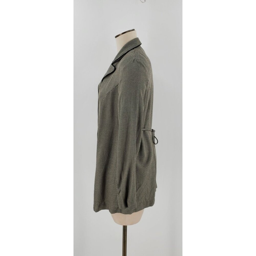 Vintage Motherhood Blazer Jacket Long Button Front Tie Black Size Medium - Picture 6 of 10